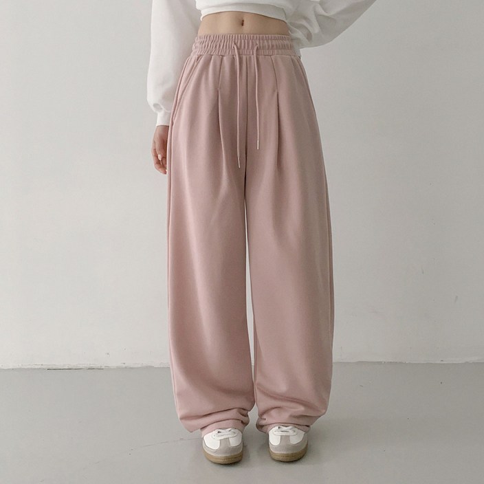 플랜데이 여성용 샐리 핀턱 와이드 트레이닝팬츠