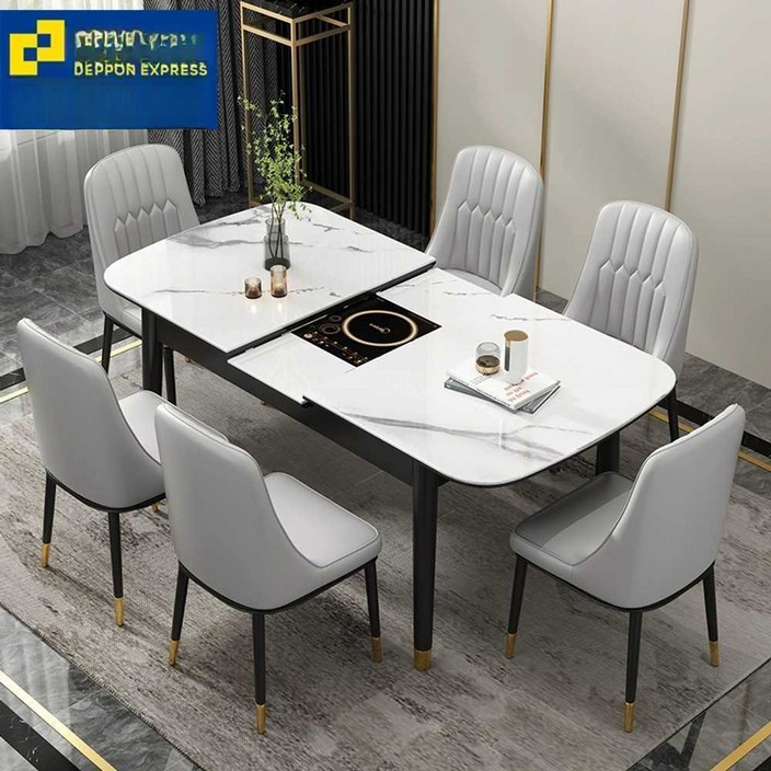 이케아 대리석식탁 확장형 인덕션식탁 6인용세라믹식탁 접이식테이블