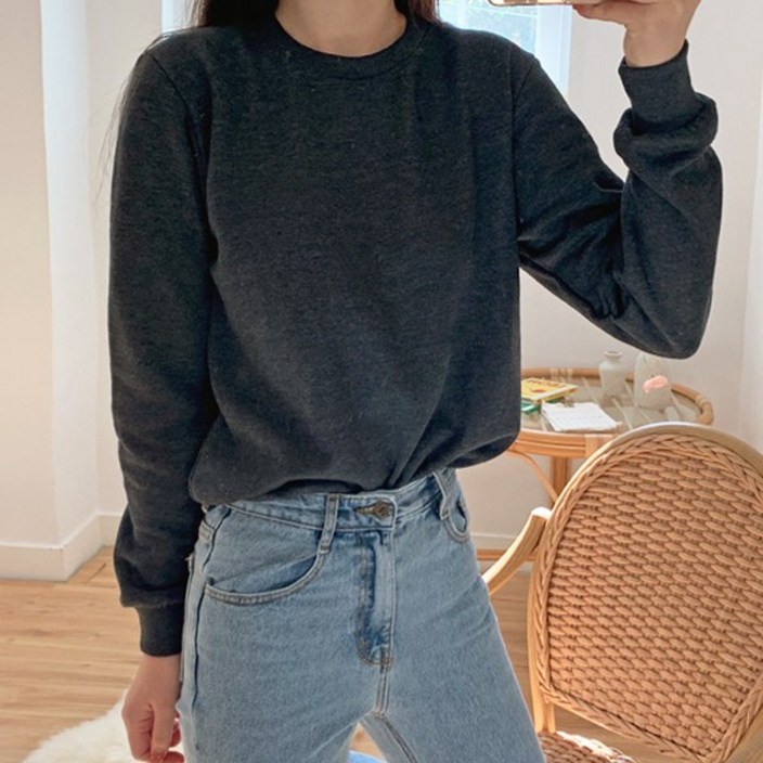 티데일리 긴소매 특양면 컬러맨투맨