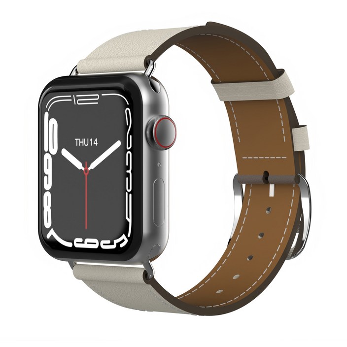 아이메이드잇 애플워치 호환 모던 가죽밴드 스트랩, 크림