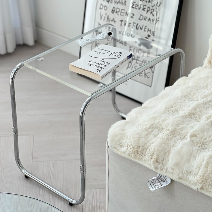 비니쿤카 아크릴 사이드 테이블 거실 쇼파 소파 투명 테이블 협탁 카페테이블, Clear(투명)