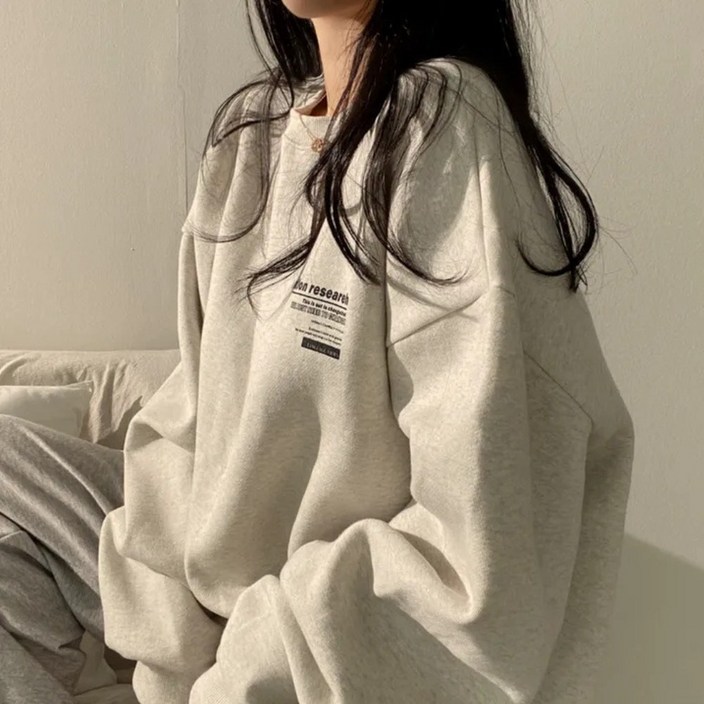 베르슈어 오버핏 프린팅 캐주얼 맨투맨