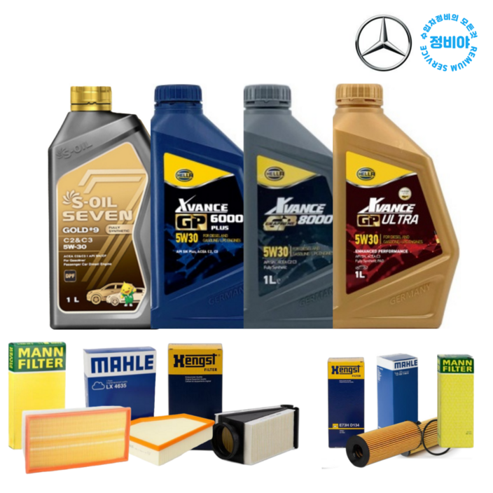 벤츠 C클래스 엔진오일 세트 W204 C200 C220D W20407년14년, 1개