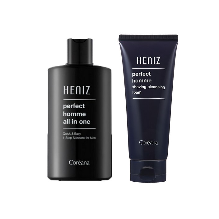 [주름개선/미백 이중 기능성]코리아나 퍼펙트 옴므 남자 올인원 로션 200ml 1개, 쉐이빙 클렌징 폼 150ml 1개, 1세트