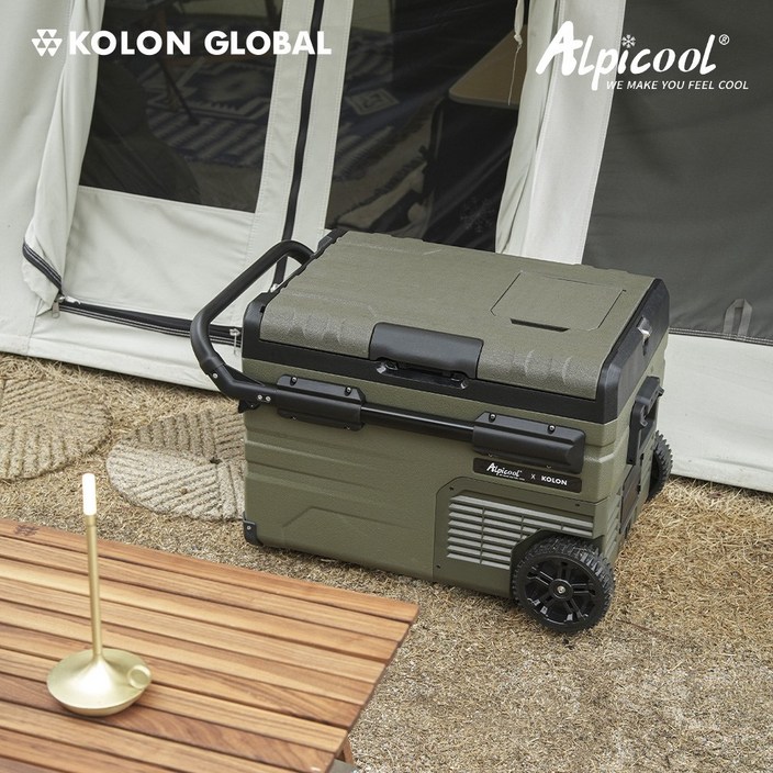 [코오롱 공식판매] 알피쿨 정품 캠핑 차량용 냉장고 XPRO시리즈 X시리즈 블루투스 이동식 낚시 화물, 37L, 올리브