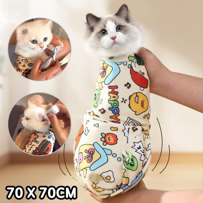 일상채움 고양이 케어용 할큄방지 자가접착 매직 그루밍 랩, 1개, 캐릭터