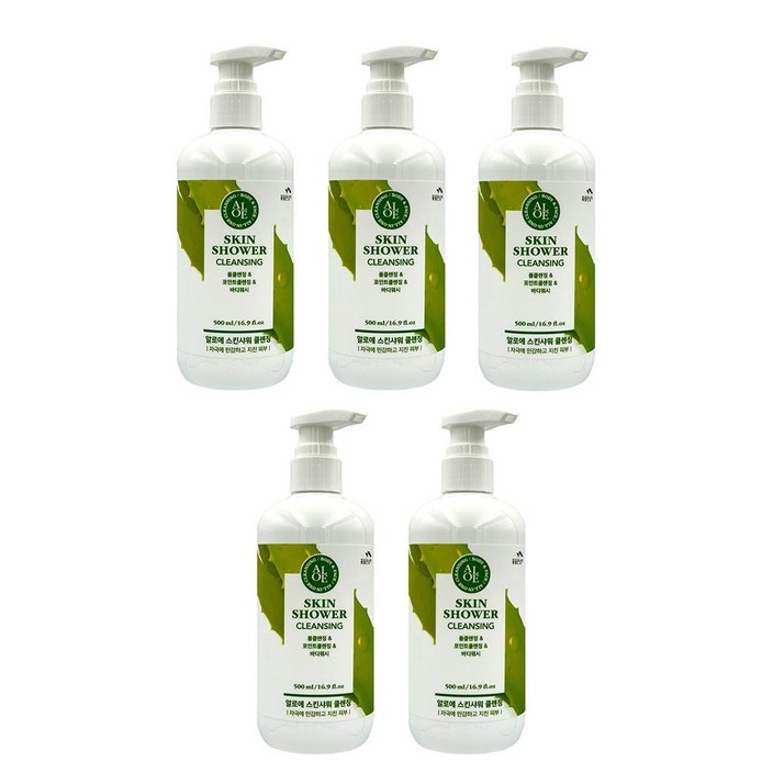 꽃을든남자 알로에 스킨샤워 클렌징 500ml 5개, 5개, 500ml