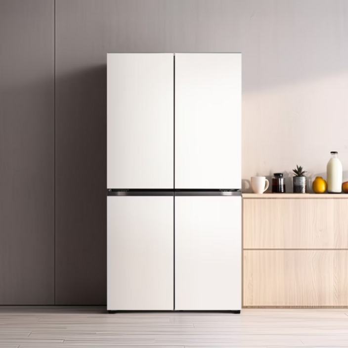 LG전자 DIOS디오스 오브제컬렉션 4도어 매직스페이스 냉장고 870L 베이지베이지T875MEE111