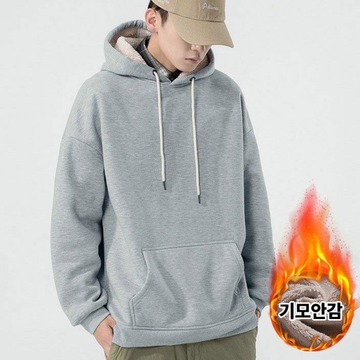 Modern Fashion 남성 루즈핏 기모 안감 후드티 방한 긴팔 티 B02 Modern Fashion 남성 루즈핏 기모 안감 후드티 방한 긴팔 티 B02