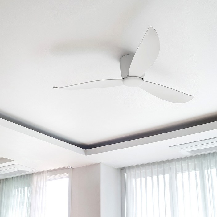 [25년 최신] 52인치 저소음 리모컨형 천정실링팬 [2년 무상 A/S], 화이트[LED조명기능없음]