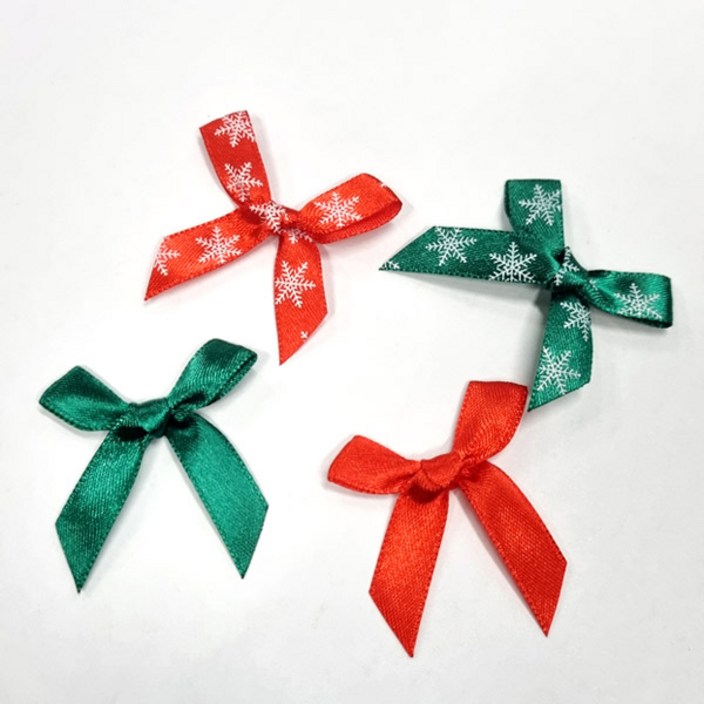 66 크리스마스 눈꽃 미니 리본장식