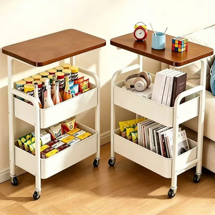이동식 트롤리 철제 트롤리 이동식 선반 3단 수납 선반