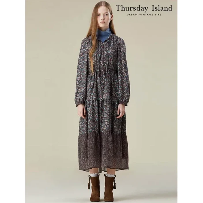 Thursday Island 꽃패턴 MIX 롱 원피스 빈티지 로맨틱