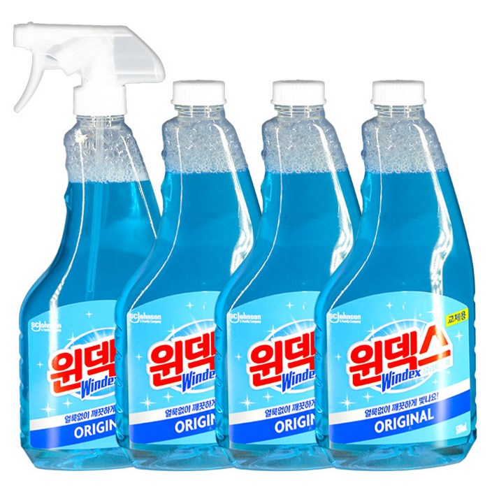 윈덱스 유리세정제 500ml 본품1개교체용3개, 3개