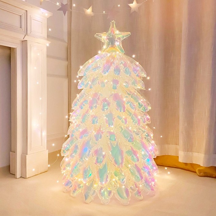 별님토이즈 크리스마스 대형 스탠딩 4컬러 트리 풍선 / 반짝반짝 LED조명 증정/가게 카페 사무실 분위기 장식