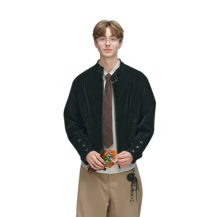 봄 스웨이드 자켓 남녀공용 아메리칸 빈티지 아우터