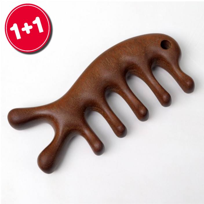 원목괄사 11 박달나무 원목 두피 목,어깨 관절 라운드 혈액순환 림프케어 승모근 바디 마사지기 고급형