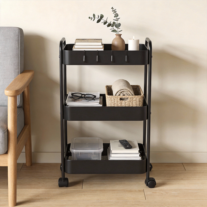 이동식 트롤리 튼튼한 선반 철제 이동식 트롤리