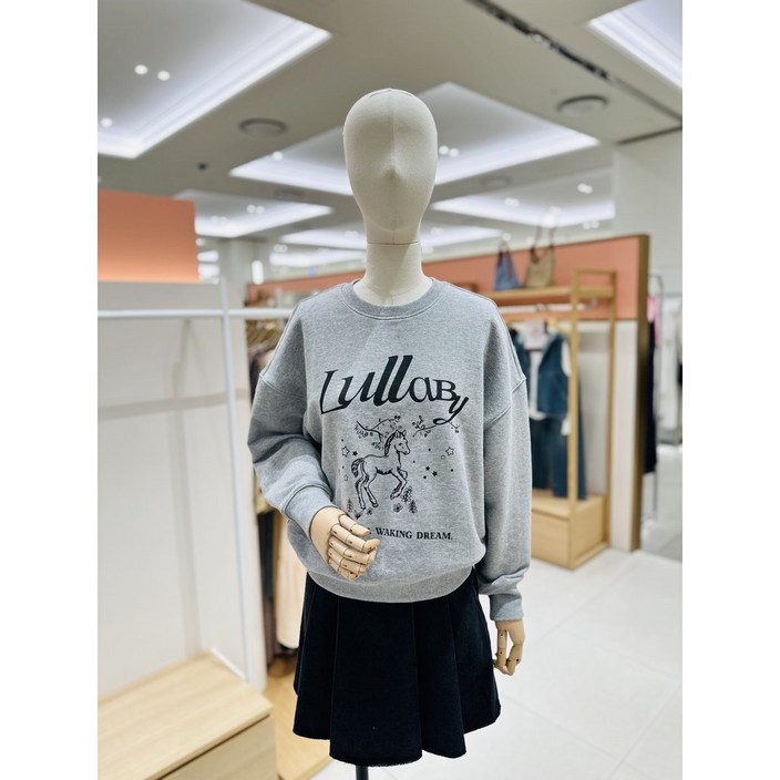 플라스틱아일랜드 크롭 유니콘 프린트 맨투맨 티셔츠 PQ4CL061 477507