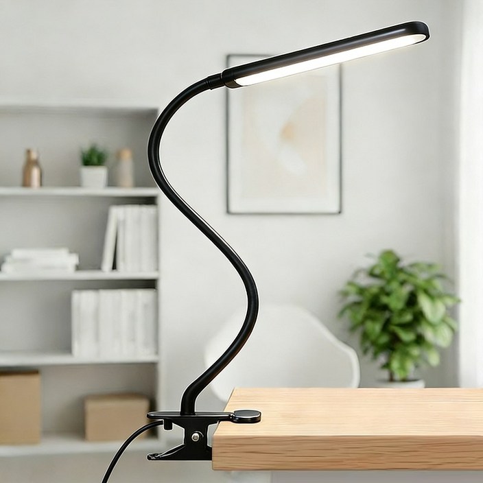 H HNMA HN 클립형 LED 데스크스탠드 단계조광 조색 눈보호 USB 급전 설날