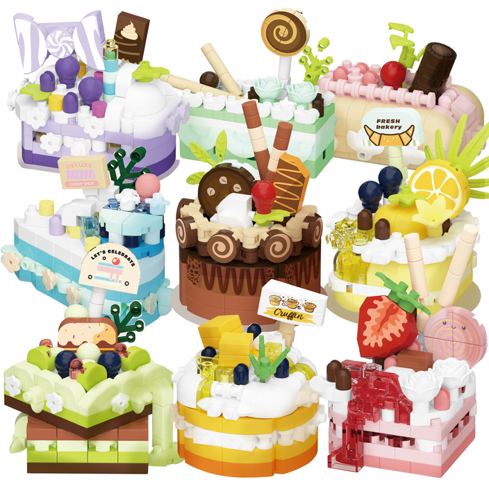 블럭킹 나노블럭 예쁜 디저트 케이크 샵 9P 선물 BOX. BK056, 1개, 9종 선물 BOX