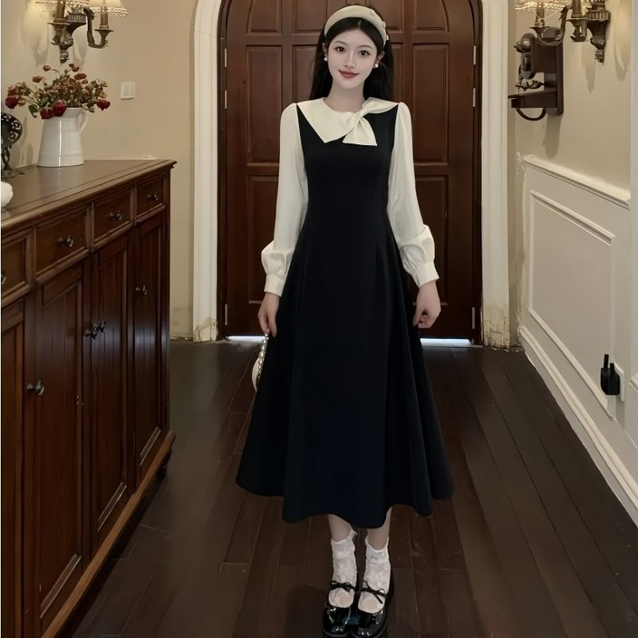 여자 봄 가을 롱 원피스 빅사이즈 휴양지 원피스 데일리룩 우아한 하객룩 원피스