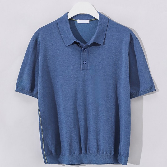 후앙스 부드러운 린넨 니트 반팔 카라티셔츠 GZCP-5126