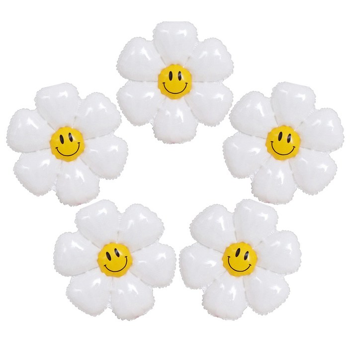 데이지풍선 꽃풍선 특대형(110cm), 대형(72cm), 중형(45cm) 파티용품세트 [에브리띵스마일]1095, 5개, 데이지 대형