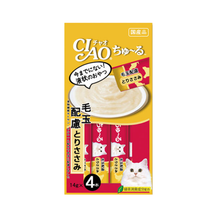 이나바 고양이 짜먹는 츄르 헤어볼케어 닭가슴살 sc104 4개입, SC104 헤어볼케어 닭가슴살 4개입, 14g, 1개