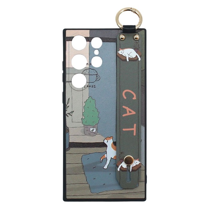 신서엔코 갤럭시S23케이스 갤럭시S23플러스케이스 갤럭시S23울트라케이스 Galaxy Phone Case SCS1533 일러스트 핸드 스트랩 휴대폰 케이스