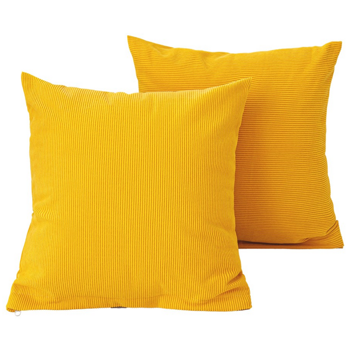 소하임 코듀로이 소파쿠션 솜커버 2개 세트, 옐로우