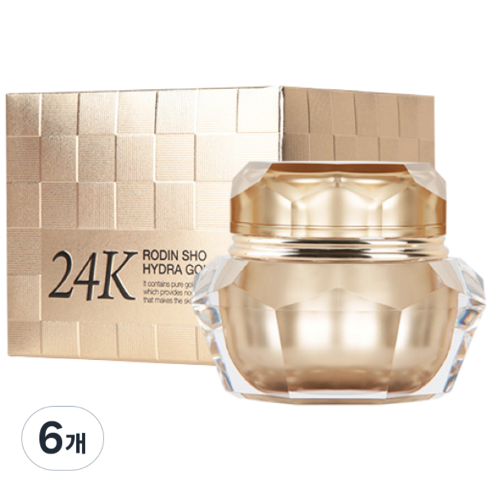 코리아나 로댕쇼 24K 하이드라 골드 수분 보습 영양 크림, 6개, 50ml