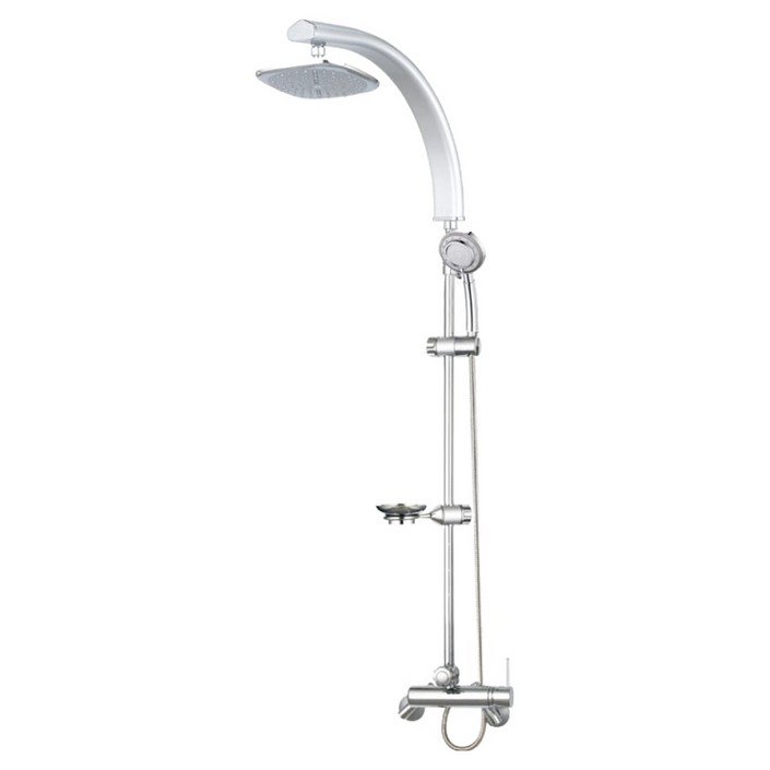 두진 207 무토수형 해바라기 레인샤워수전 실버 방문설치