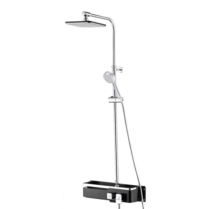 미리내 스마트 욕실 선반형 무타공 해바라기샤워기 블랙 방문설치