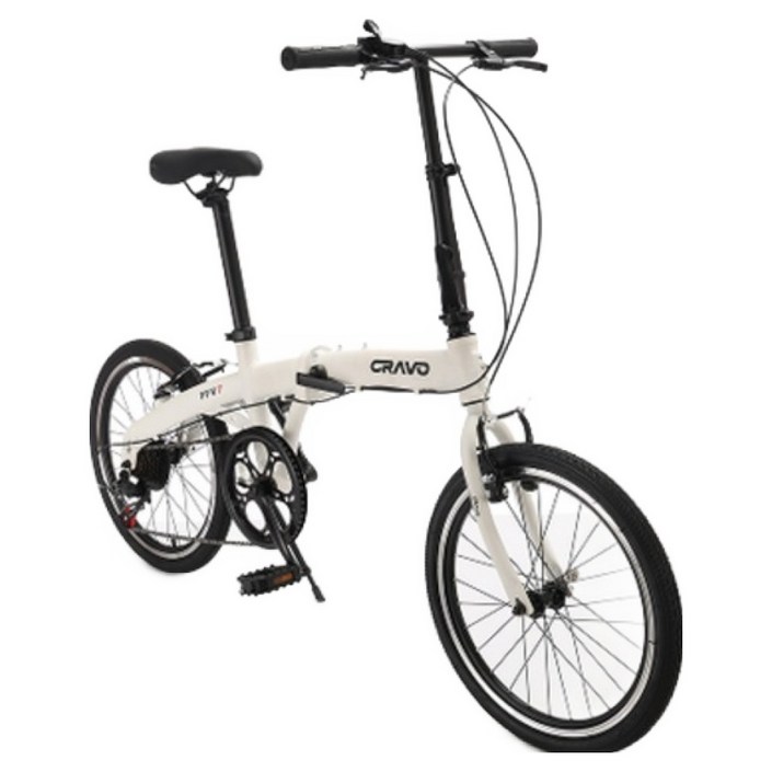 시마노 크라보 FFV7 미니벨로 시마노 7단 접이식 자전거, 1개, 153cm, 화이트