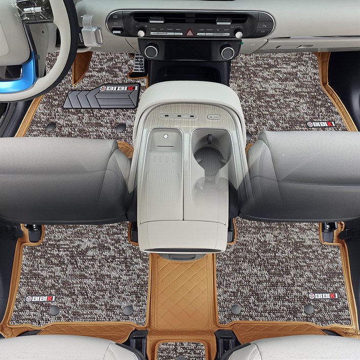 비비키 가죽입체 풀커버매트 1열  2열, 순정브라운, 현대 디올뉴 팰리세이드 LX3 하이브리드 7인승 2025