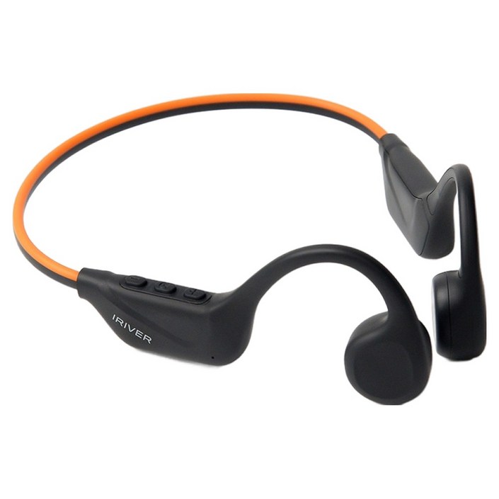 아이리버 귀걸이형 무선 초경량 골전도 와이어 LED 라이트 블루투스 이어폰, IBN3 PLUS, 블랙