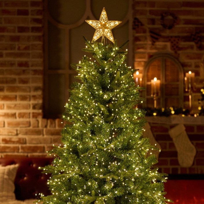 아웃팅 크리스마스트리 LED 탑별 지네전구 USB형, 웜, 1000구, 1개