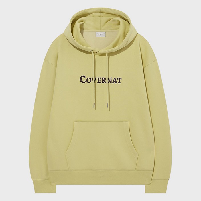 커버낫 남녀공용 센터 로고 후드티