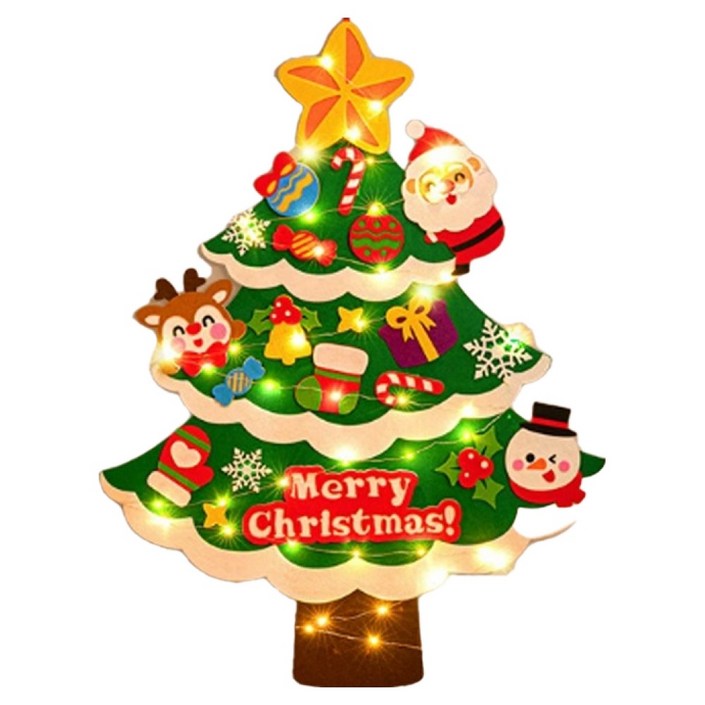 앞날창창 DIY크리스마스 트리 벽장식  조명 세트, C
