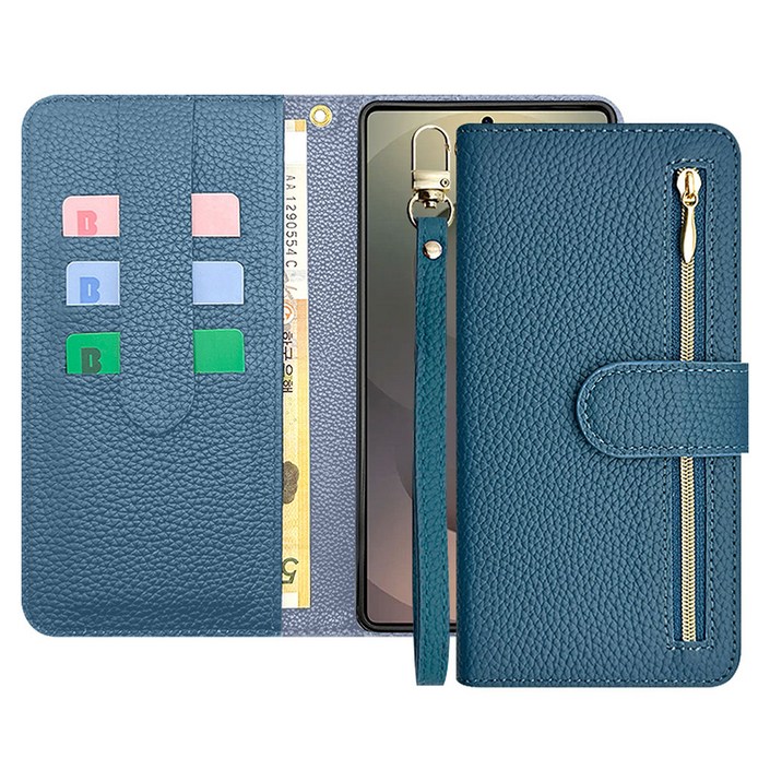 아이엔픽 케일린 천연소가죽 지갑 스트랩 다이어리 휴대폰 케이스