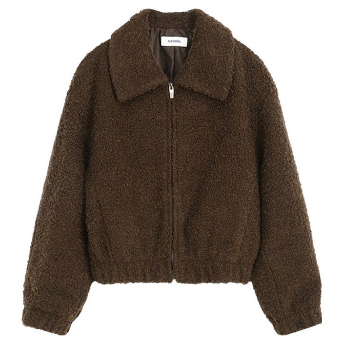 쉬즈미스 여성용 부클 카라 집업 점퍼 SWWJPO42010