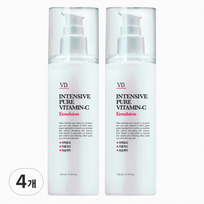 비바스 인텐시브 퓨어비타민C 에멀전, 140ml, 4개