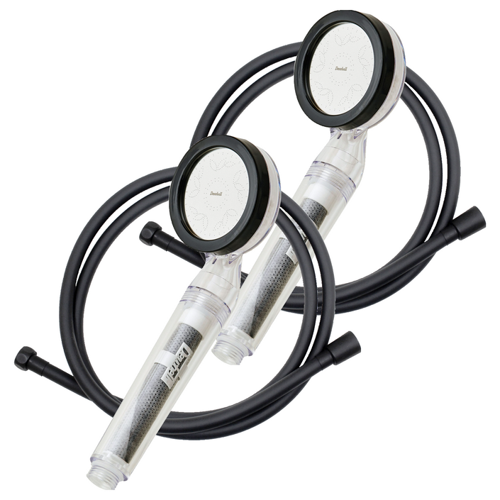 듀벨 샤워애 와이즈 샤워기 블랙 + 샤워호스 2m 세트, 2개, 블랙