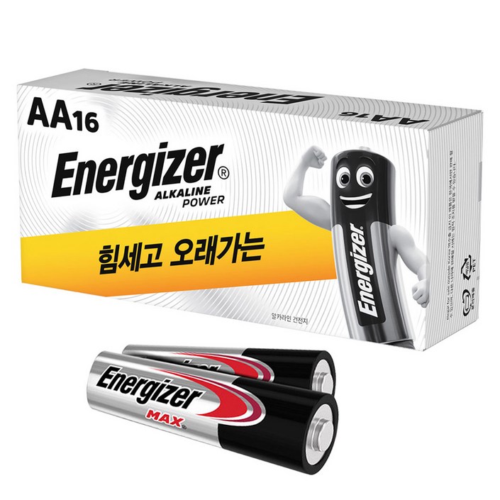 에너자이저 벨류 팩 알카라인 파워 건전지 AA 16p  맥스 건전지 AA 2p