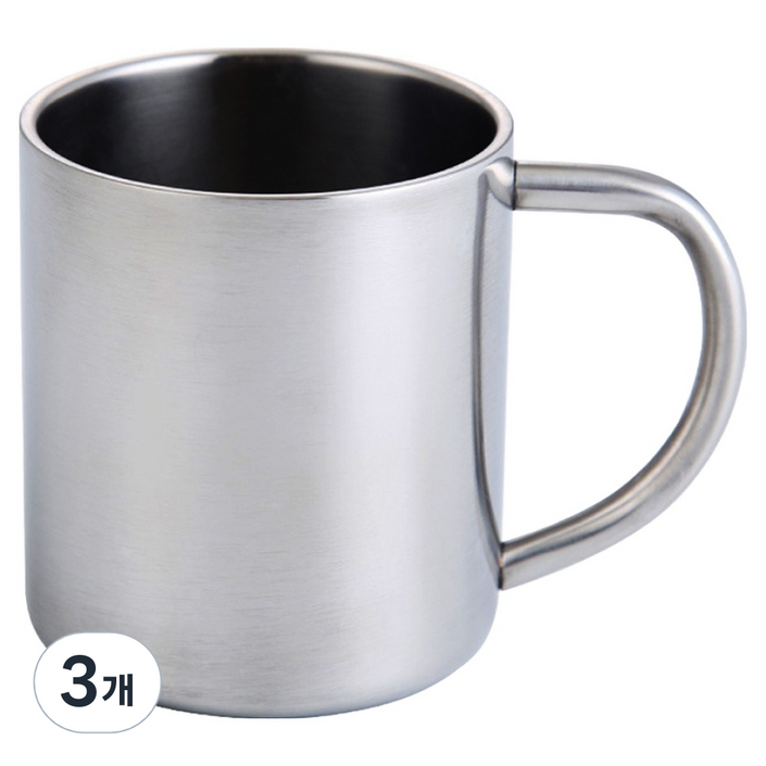 월드크린 스텐 304 양치컵 300ml, 단일 색상, 3개