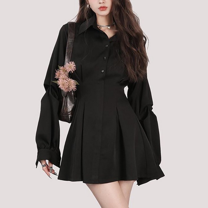 마켓에이 여성용 프렌치 봄 셔츠 원피스