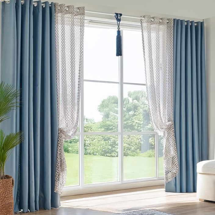 미소홈 루미엘 사계절 형상기억 아일렛형 암막커튼 2p