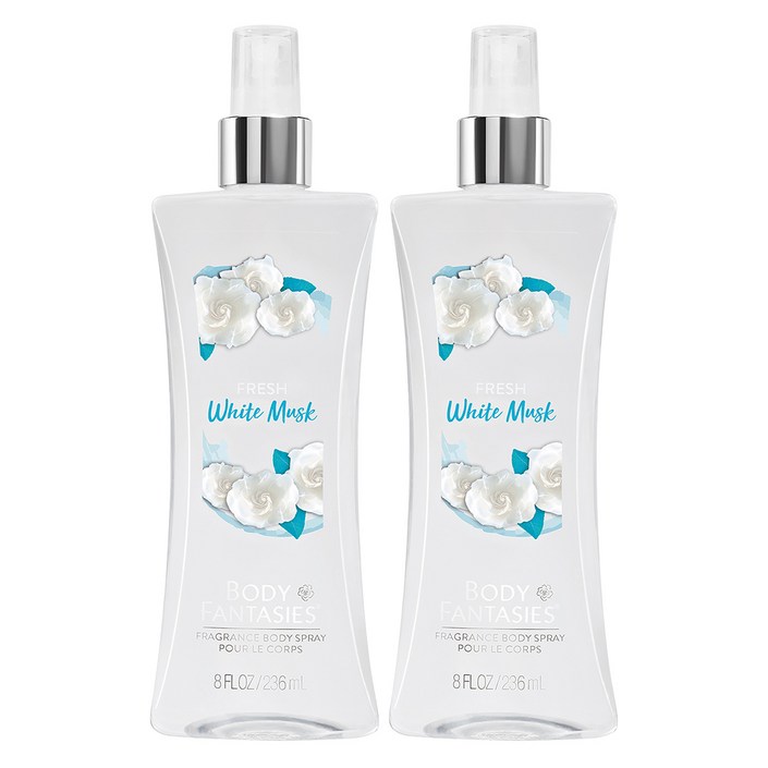 바디판타지 프래그런스 바디 스프레이 프레시화이트머스크, 236ml, 2개