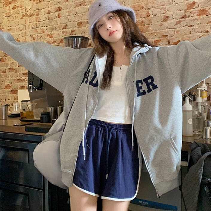 피어니스트 플러스 오버핏 와이드 후드집업